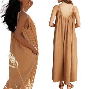 Jenni Kayne, Women’s ‘Drift’ Flowy Maxi Dress in Terracotta, Light Brown X-Small